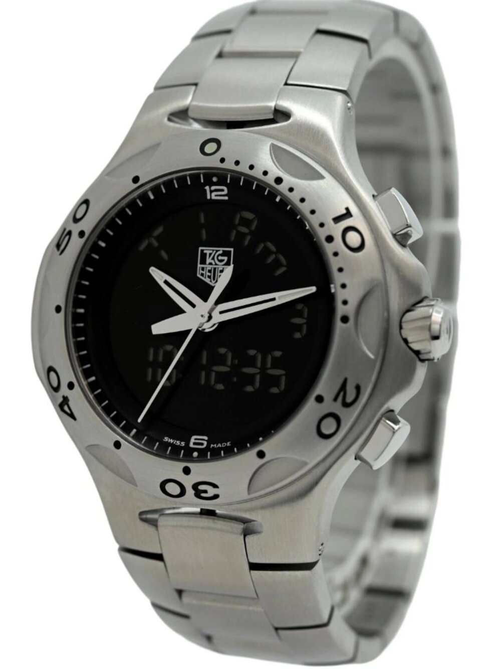 Tag Heuer 39mm Men's Kirium Ani-Digi Multi-Function Quartz SS Watch Ref: CL111A!